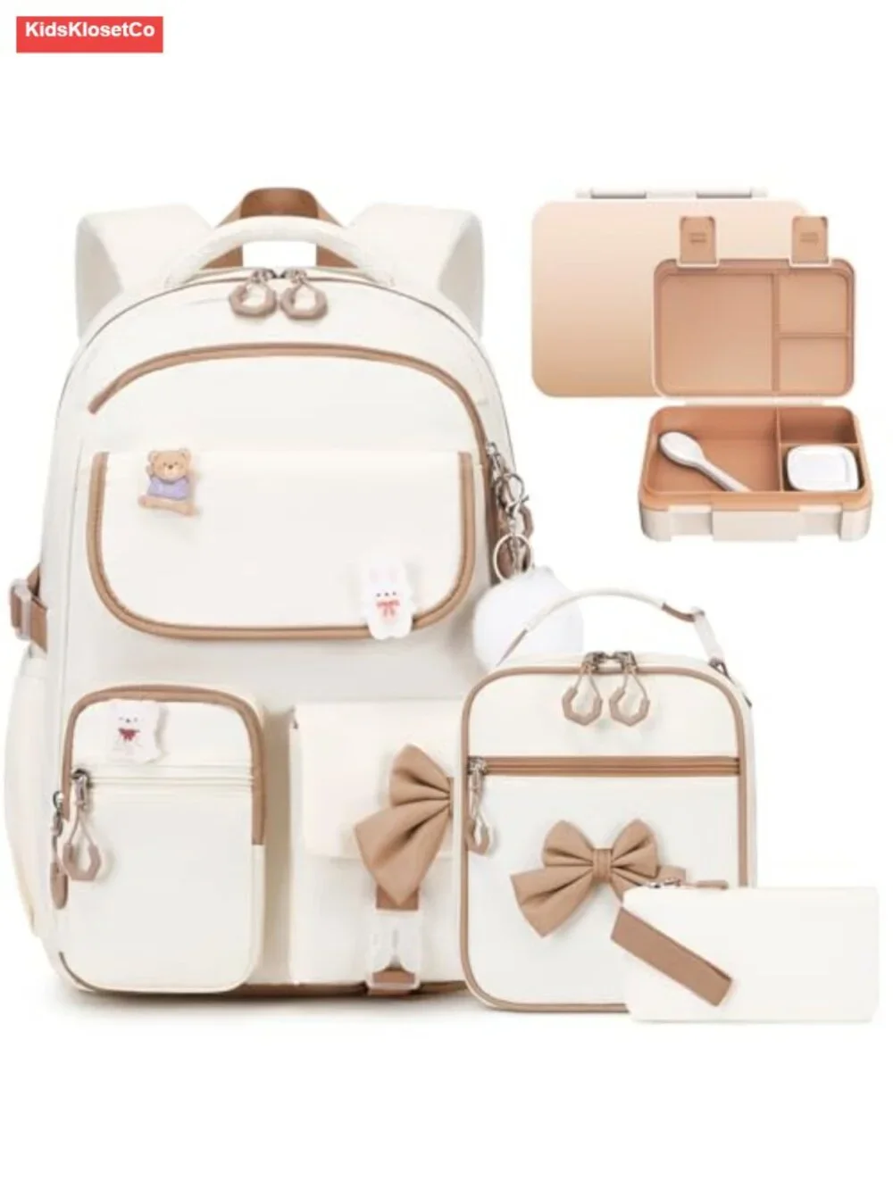 Kids 4-in-1 Backpack Set with Insulated Lunch Bag, Bento Box, Pencil Case &